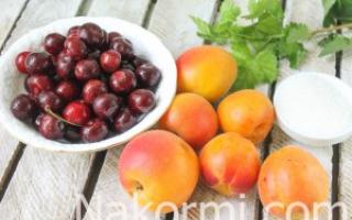 Compote of cherries and apricots for the winter without sterilization Compote of apricots and cherries
